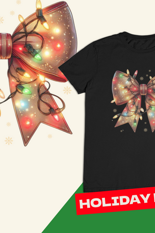 Lit Bow Holiday Unisex T-Shirt